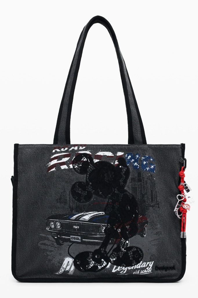 BAG_MICKEY STUD 2070 DENIM DARK GREY
