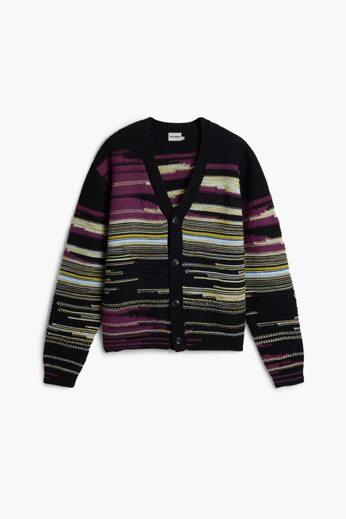 JERS_CARDIGAN SPACED D 3006 BURDEOS