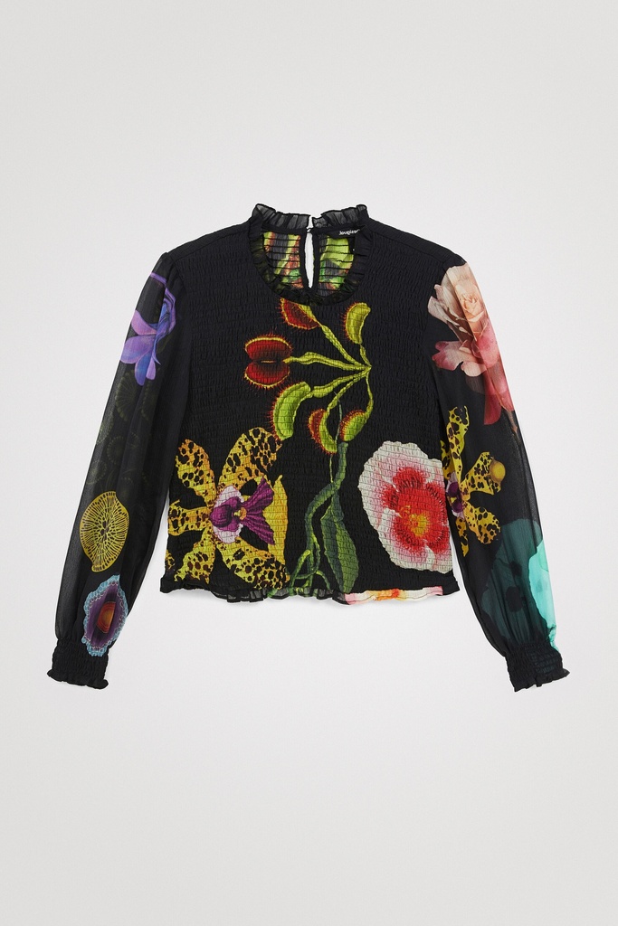 Blusa loose mangas florales