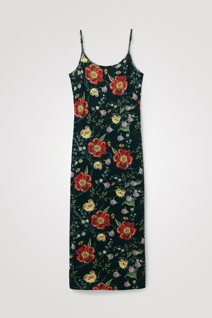 Vestido slim midi flores