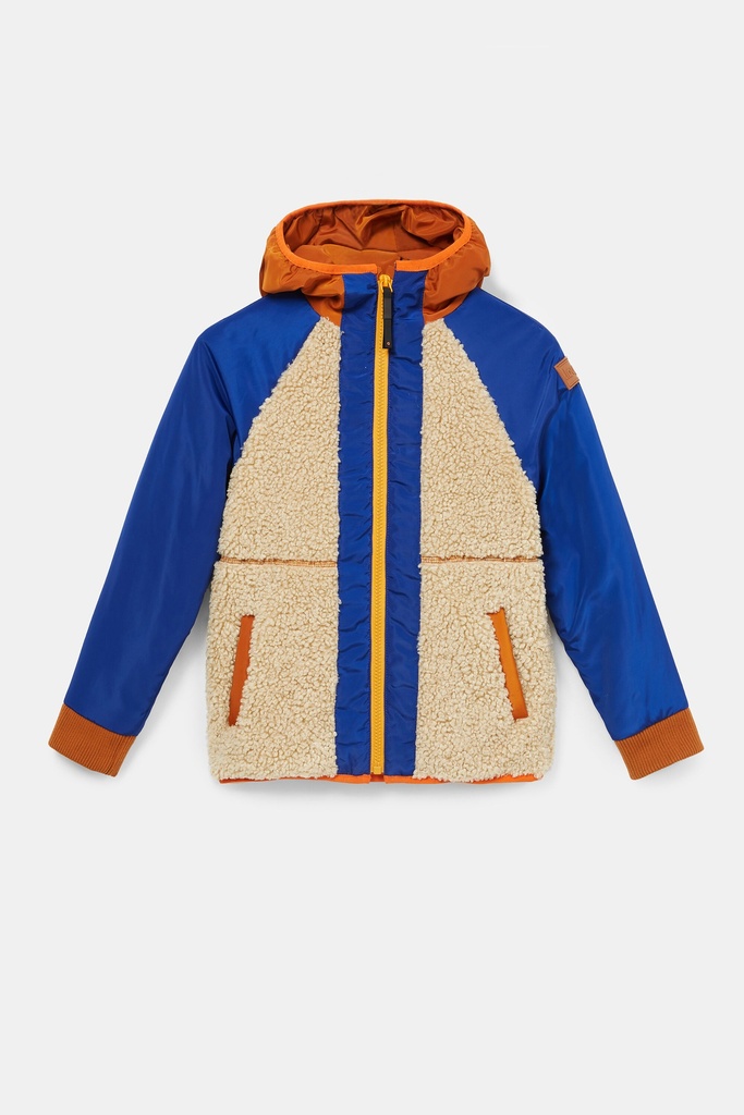 Chaqueta capucha bicolor